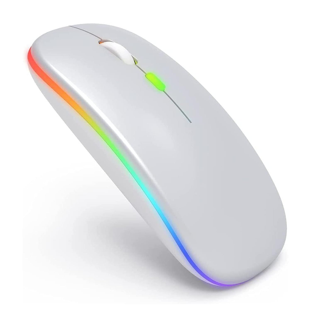 Беспроводная мышь Bluetooth перезаряжаемая с RGB подсветкой 2,4 ГГц Spase Silvery - изображение 1