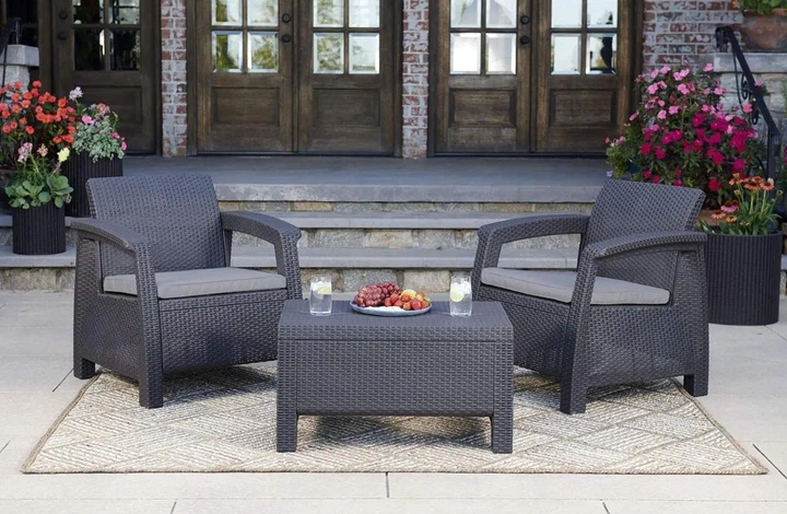 Cадові крісла Keter Corfu Duo Set (2 шт) графіт (258976) - зображення 7