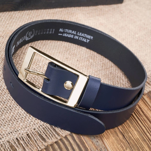 Ремінь жіночий шкіряний Paolo Peruzzi PG-02-DBZ 110 см Темно-синій (5905567215209) - зображення 4