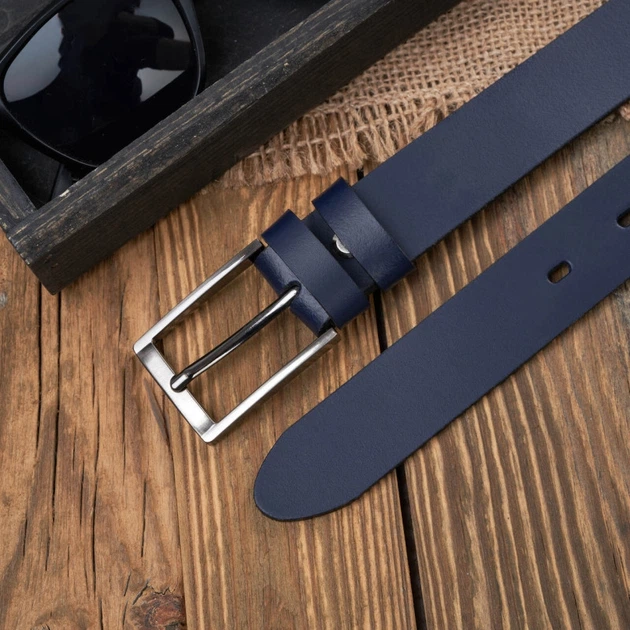 Pasek męski skórzany z klamrą Paolo Peruzzi PG-03-DBBL 100 cm Granatowy (5905567214936) - obraz 3