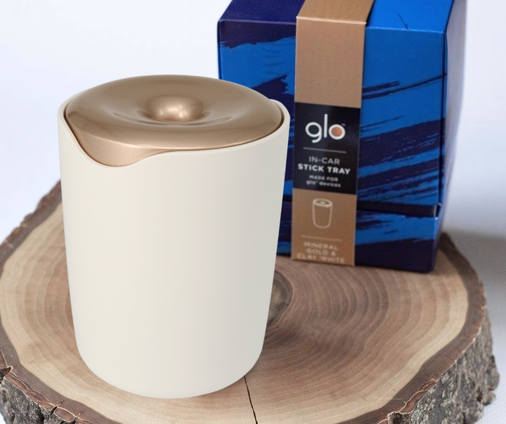 Контейнер glo для стіків Neo та IQOS Gold & White Стікниця в автомобіль для IQOS і glo, для тонких та товстих стіків. Автомобільний контейнер попільничка гло та айкос - зображення 2