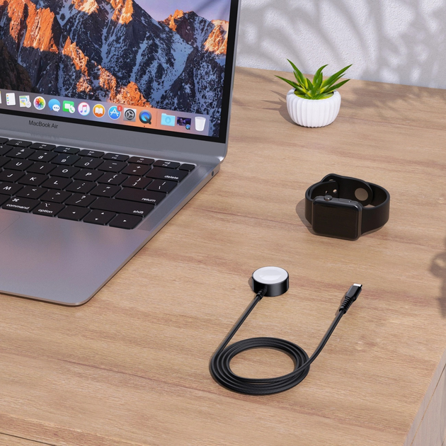 Ładowarka indukcyjna CHOETECH T319 USB-C MFI dla Apple Watch 5 W Black (6932112102454) - obraz 10