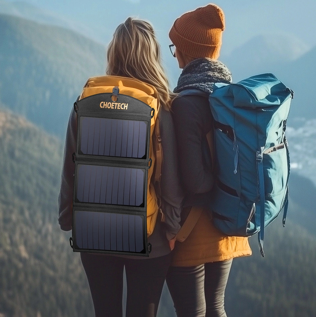 Ładowarka solarna CHOETECH SC001 19 W 2 x USB-A Black (6971824970470) - obraz 15