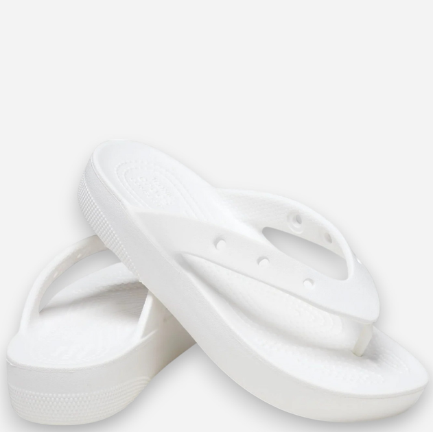 Klapki japonki damskie na platformie Crocs Classic Platform 207714-100 41-42 (W10) 26 cm Białe (191448991323) - obraz 6