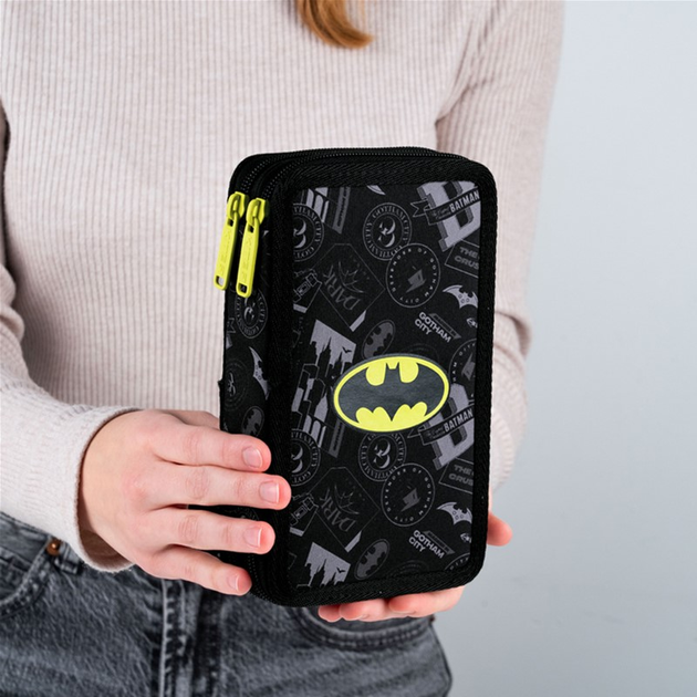 Пенал шкільний без наповнення Kite DC Batman 2 відділення 20x12x4.5 см Чорний (DC25-623) - зображення 7