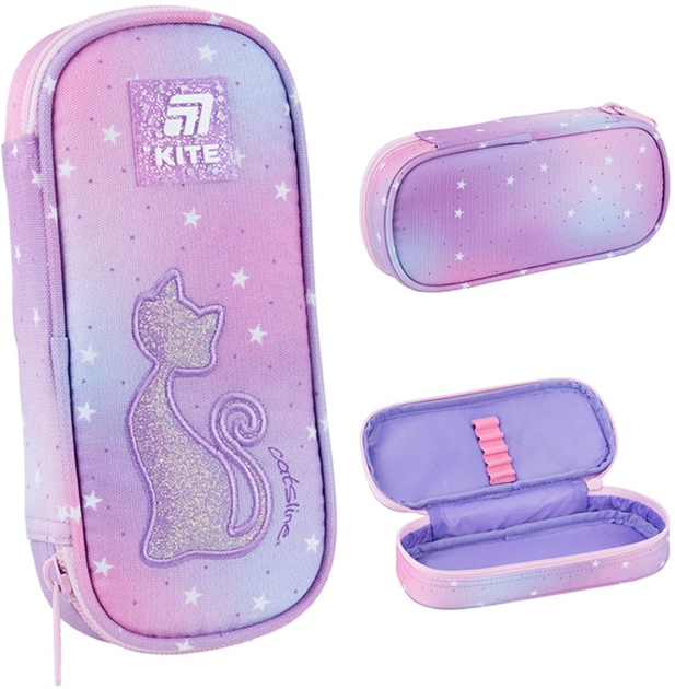 Пенал шкільний Kite Catsline 21x8.5x4.5 см Фіолето-рожевий (K25-662-19) - зображення 2