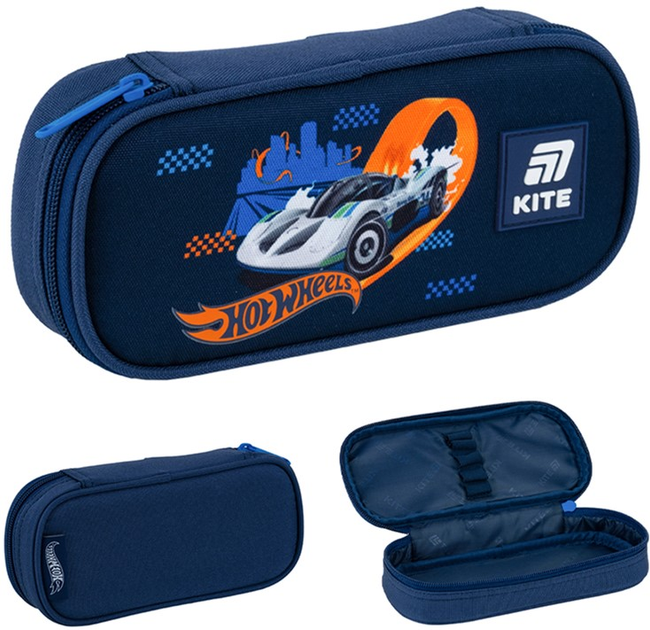 Пенал шкільний Kite Hot Wheels 21x8.5x4.5 см Синій (HW25-662-2) - зображення 2