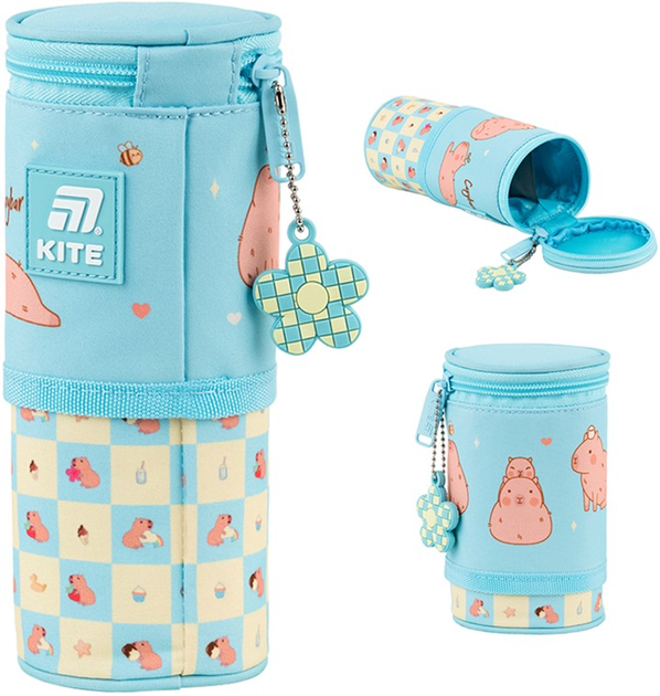 Пенал шкільний Kite Chilling Capybara 19х8х8 см Бірюзовий (K25-684-4) - зображення 2