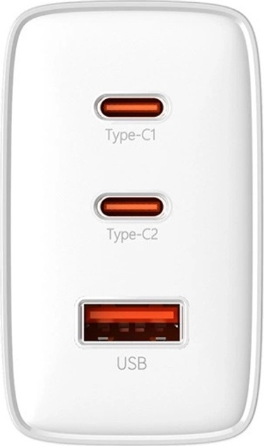 Мережевий зарядний пристрій Baseus 65 Вт Cube Pro 2 x USB-C + USB White (P10152301213-00) - зображення 3
