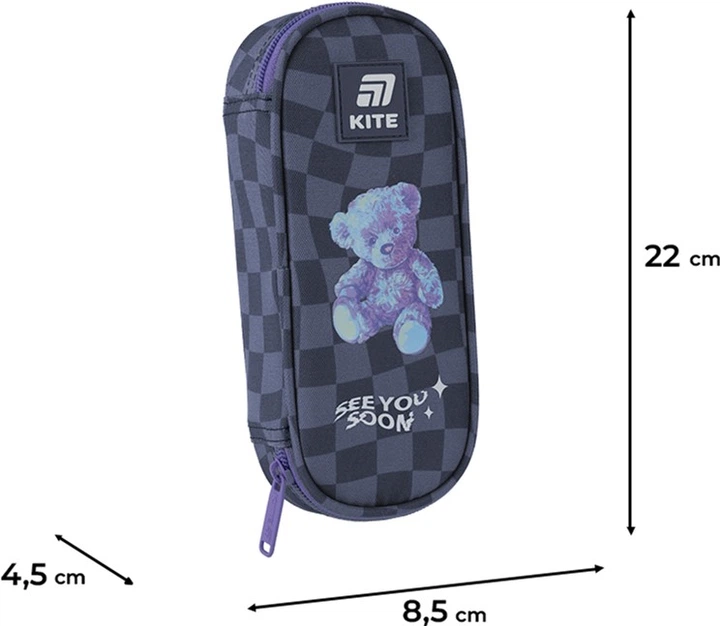Пенал шкільний Kite 22х8.5х4.5 см Сірий (K25-599-14) - Фото 3 Пенал шкільний Kite 22х8.5х4.5 см Сірий (K25-599-14) - зображення 3