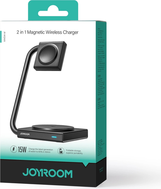 Stacja ładująca JOYROOM MagSafe 15 W 2-in-1 Black (JR-WQN05) - obraz 7
