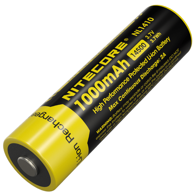 Акумулятор літієвий Li-Ion 14500 Nitecore NL1410 (1000mAh), захищений - Фото 1 Акумулятор літієвий Li-Ion 14500 Nitecore NL1410 (1000mAh), захищений - изображение 1