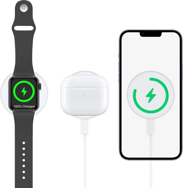 Ładowarka indukcyjna CHOETECH T603-F MagSafe z uchwytem White (6932112104939) - obraz 4