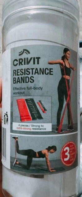 Резинки для фитнеса и спорта эспандер-лента Crivit Extra-Strong Красные/Черные 4шт - изображение 8