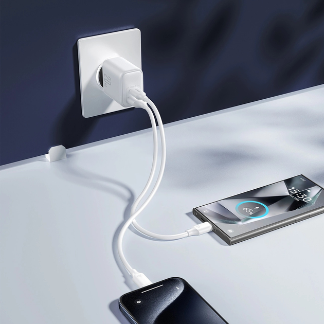 Ładowarka sieciowa JOYROOM JR-TCF21 USB-A + USB-C 20 W PD / QC 3.0 White (6956116722807) - obraz 9