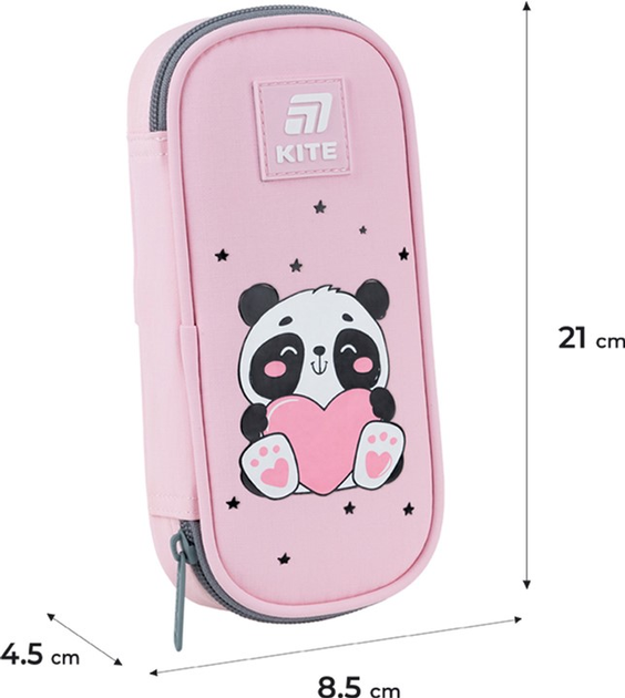 Пенал шкільний Kite Panda 21x8.5x4.5 см Рожевий (K25-662-9) - зображення 3
