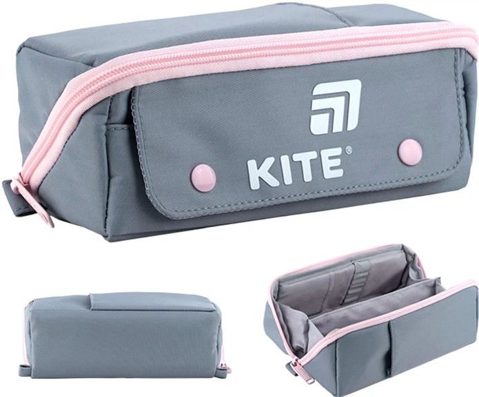 Пенал шкільний Kite 9.5x20x11.5 см Сірий (K25-2702-1) - зображення 2