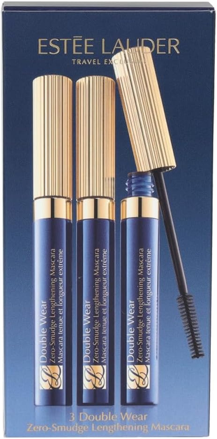 Набір Туш для вій Estee Lauder Double Wear Zero Smudge 01 Black 3 x 6 мл (27131599517) - зображення 3