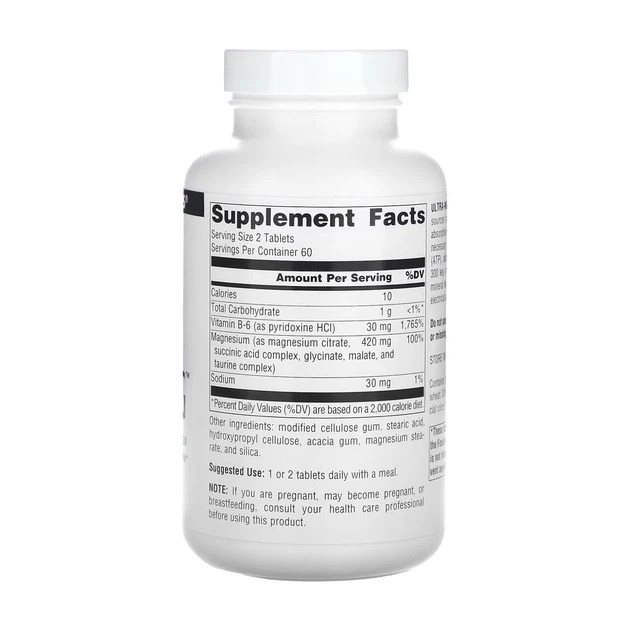 Магний В6 Source Naturals Ultra-Mag Magnesium Complex 30 таблеток - изображение 2