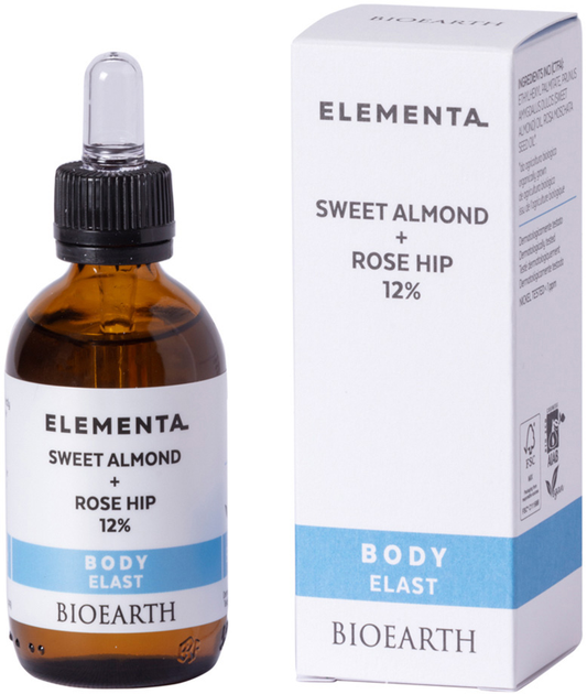 Сыворотка-концентрат от растяжек и эластичности тела Bioearth Elementa Body Sweet Almond + Rose Hip 12% 50 мл (8029182011644) 