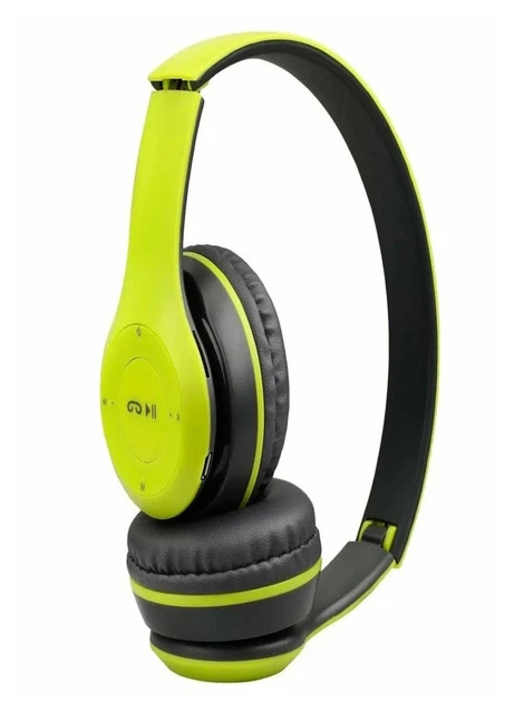 Беспроводные Наушники P-47 Bluetooth + MicroSD + FM Радио Зеленый с серым (61901TT684) - изображение 2