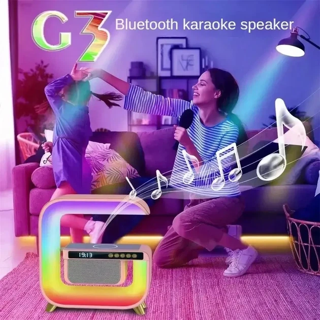 Ночник аккумуляторный RGB G3 с беспроводной зарядкой и Bluetooth колонкой 3W Smart Light Sound Machine (61901TT603) - Фото 5 Ночник аккумуляторный RGB G3 с беспроводной зарядкой и Bluetooth колонкой 3W Smart Light Sound Machine (61901TT603) - изображение 5