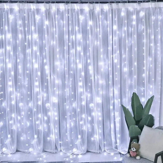 Гірлянда-штора світлодіодна 160 LED 2х2 м USB Білий холодний (5712CS588) - Фото 1 Гірлянда-штора світлодіодна 160 LED 2х2 м USB Білий холодний (5712CS588) - зображення 1