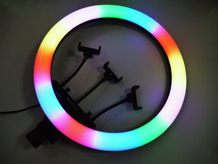 Кольцевая лампа RGB Ring Light LED Черный 3 крепления MJ-18 55.5 см (YU8SH6912) - изображение 4