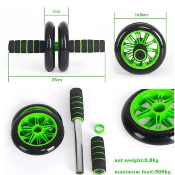 Колесо для преса фітнес Double Wheel ABS Подвійне Зелений (YU8SH5762) - зображення 4