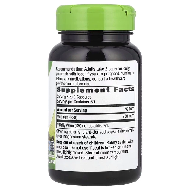 Натуральная добавка Nature's Way Wild Yam Root, 100 вегакапсул - изображение 2