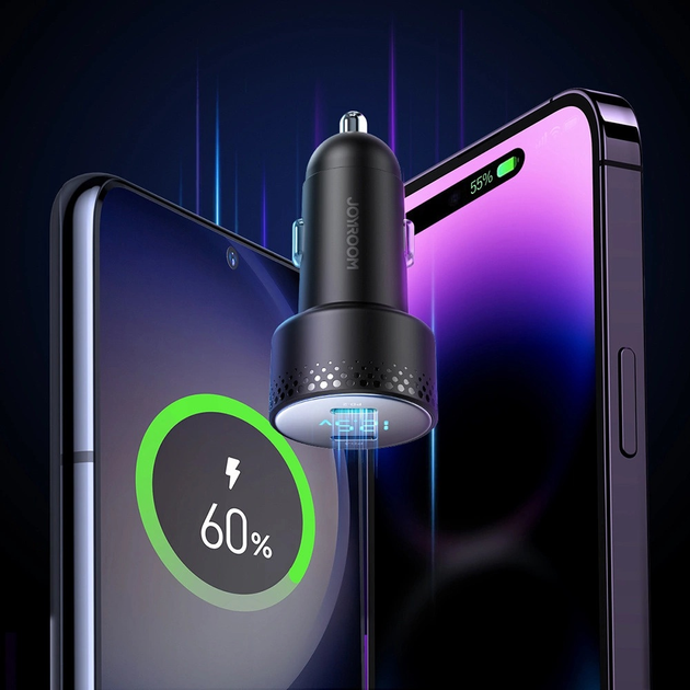 Ładowarka samochodowa JOYROOM JR-CCD02 70 W 2 x USB-C Black (6956116776855) - obraz 12