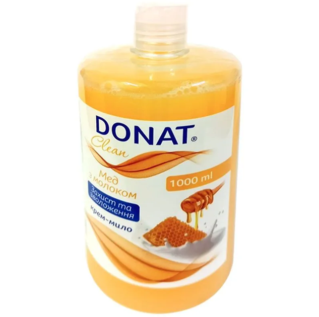 Рідке мило Donat Clean Nature Мед з молоком 1000 мл (4829056704634) - Фото 1 Рідке мило Donat Clean Nature Мед з молоком 1000 мл (4829056704634) - изображение 1
