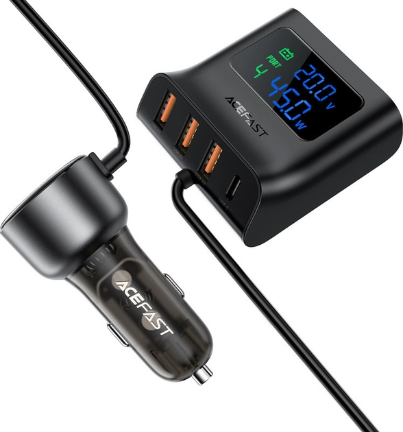 Ładowarka samochodowa Acefast B11 138 W 4 x USB-A + 2 x USB-C Black (6974316282488) - obraz 4