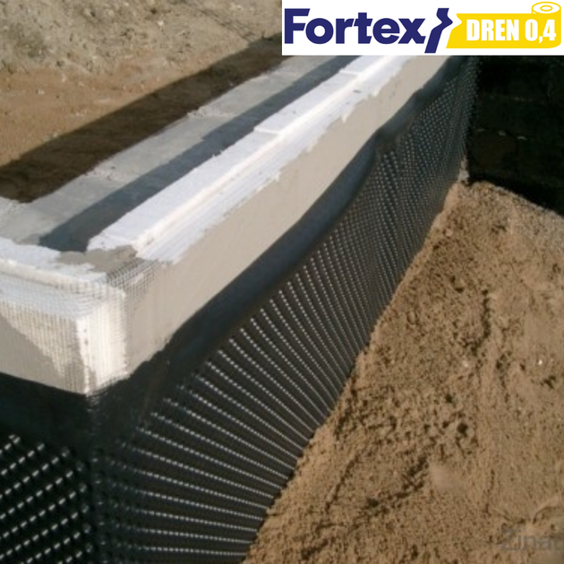 Дренажная мембрана для фундамента Fortex DREN 0,4 2 x 20 м, 40 м2 - изображение 9
