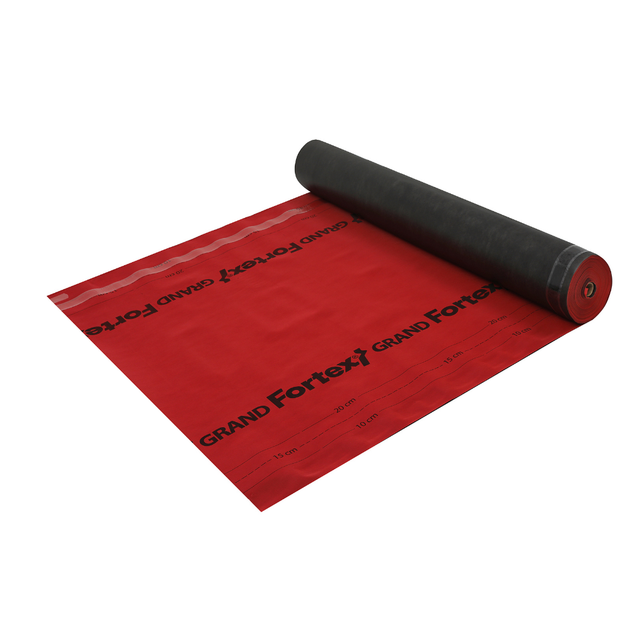 Диффузионная мембрана Fortex Grand + 2 Tape, 1,5x50 м, 75 м2, красный/черный, 200 г/м2 - изображение 8