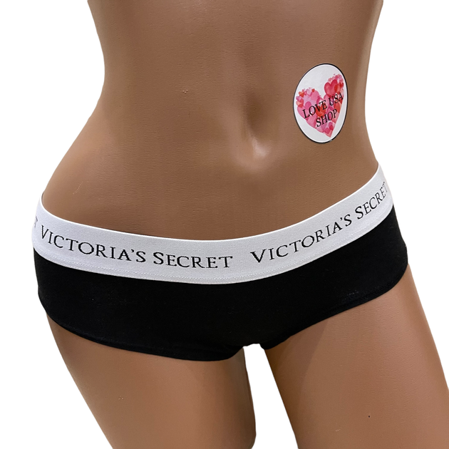 Трусики Victoria’s Secret Cotton Logo Cheeky S Черные с логотипом - Фото 1 Трусики Victoria’s Secret Cotton Logo Cheeky S Черные с логотипом - изображение 1