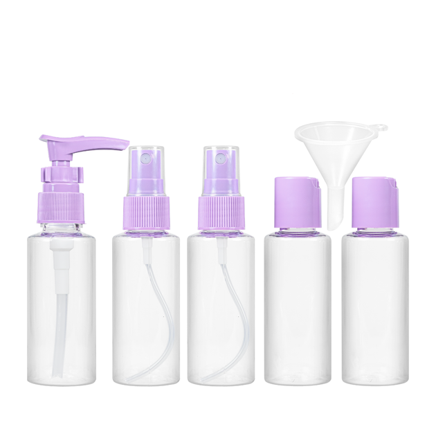 Дорожній набір ємностей для косметики WH Travel Bottles Set. 5 шт, Пурпурний - Фото 2 Дорожній набір ємностей для косметики WH Travel Bottles Set. 5 шт, Пурпурний - зображення 2