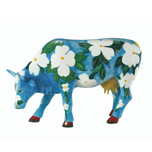 Коллекционная статуэтка Cow Parade корова голубая с цветами Cowalina Dogwood, Size L 30 х 9 х 20 см Нидерланды - изображение 2