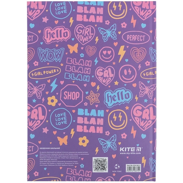 Щоденник шкільний Kite Girl power K24-262-5, тверда обкладинка - Фото 8 Щоденник шкільний Kite Girl power K24-262-5, тверда обкладинка - изображение 8