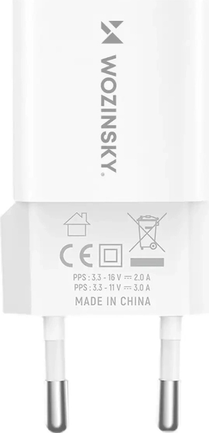 Ładowarka sieciowa Wozinsky WWCEAC GaN 33 W USB-A + USB-C White (5907769308109) - obraz 3