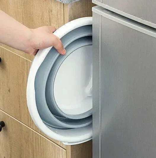 Складне туристичне силіконове відро Silicon bucket 10 л Сіре - Фото 3 Складне туристичне силіконове відро Silicon bucket 10 л Сіре - зображення 3