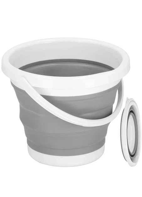 Складне туристичне силіконове відро Silicon bucket 10 л Сіре - Фото 4 Складне туристичне силіконове відро Silicon bucket 10 л Сіре - зображення 4