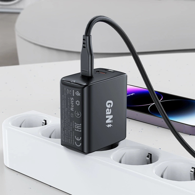 Ładowarka sieciowa Acefast A49 GaN PD 35 W 2 x USB-C Black (6974316282198) - obraz 7