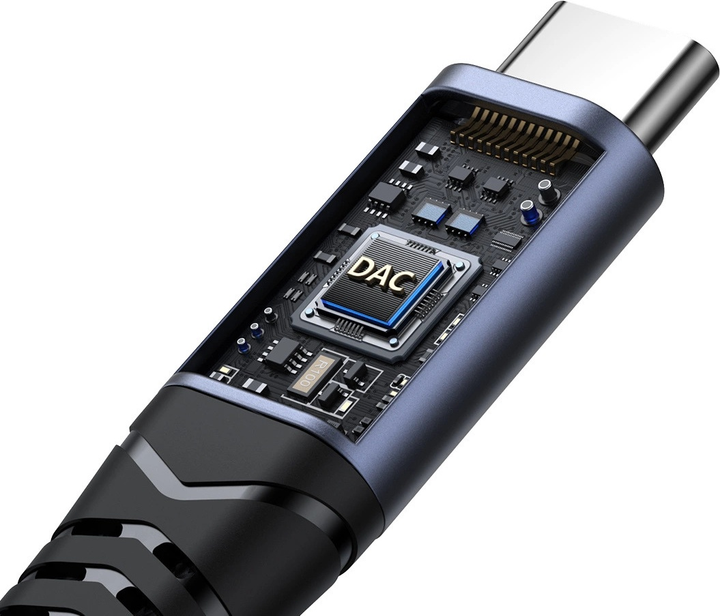 Adapter DAC JOYROOM SY-C02 USB-C - 3.5 mm Mini-Jack/USB-C Black (6956116773861) - obraz 3