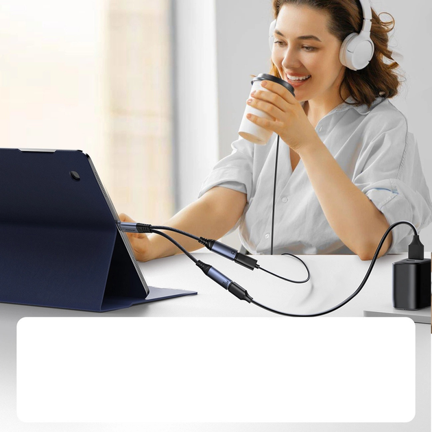 Адаптер DAC JOYROOM SY-C03 USB-C - 2 x USB-C Black (6956116764821) - зображення 7