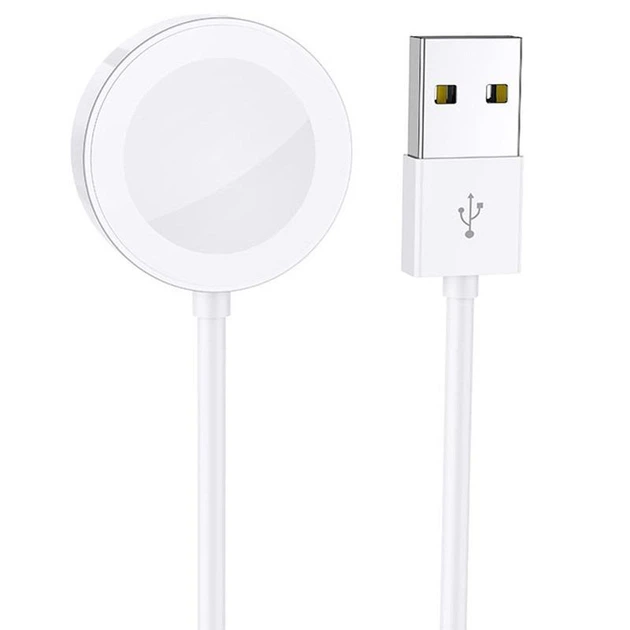 Бездротовий зарядний пристрій BOROFONE BQ13 для Apple Watch USB-A White - Фото 1 Бездротовий зарядний пристрій BOROFONE BQ13 для Apple Watch USB-A White - зображення 1