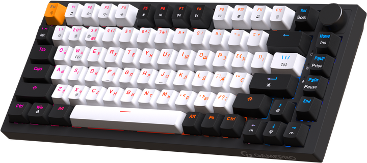 Клавиатура механическая проводная GamePro MK160B Hot-Swap Red Swich 75% RGB Black - изображение 3