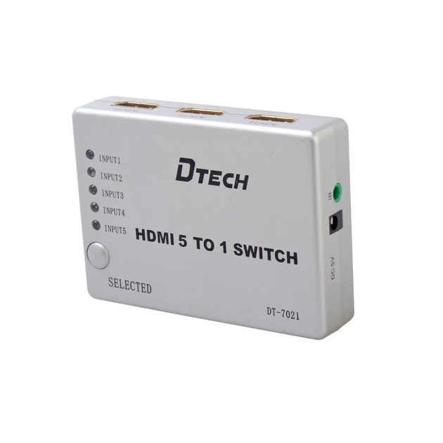 Комутатор 4K@30Hz HDMI 5x1 Dtech DT-7021 (MS) - изображение 5
