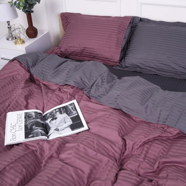 Комплект постільної білизни MirSon Satin Stripe 30-0008 + 30-0011 Fenilla 2х143х210 Сімейний від Rozetka на платформі USKIDKA Акція на Комплект постільної білизни MirSon Satin Stripe 30-0008 + 30-0011 Fenilla 2х143х210 Сімейний від Rozetka