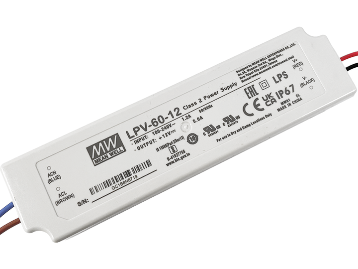 Блок живлення 60W-IP67 12V LPV-12-60 AC127-370V/DC 2 роки гарантії MEAN WELL - Фото 2 Блок живлення 60W-IP67 12V LPV-12-60 AC127-370V/DC 2 роки гарантії MEAN WELL - изображение 2